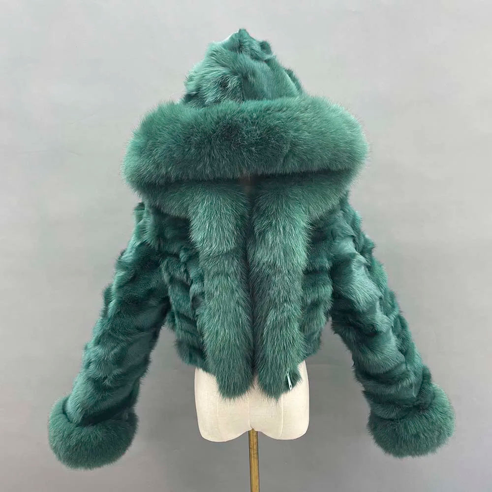 Hooded Short Real Fur Coats