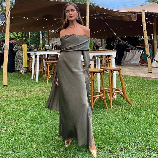 Off Shoulder Extended Sleeve Dress