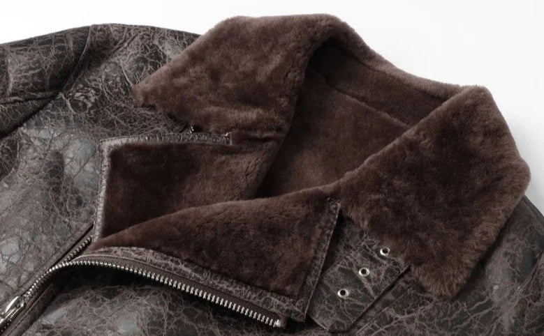 Genuine Leather Coats Real Fur Shearling