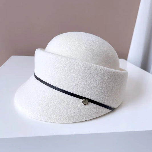 Elegant Dome Wool Equestrian Hat Vintage Style