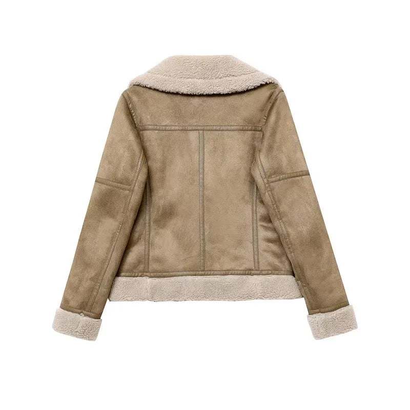 Moto PU Leather Coats Faux Fur