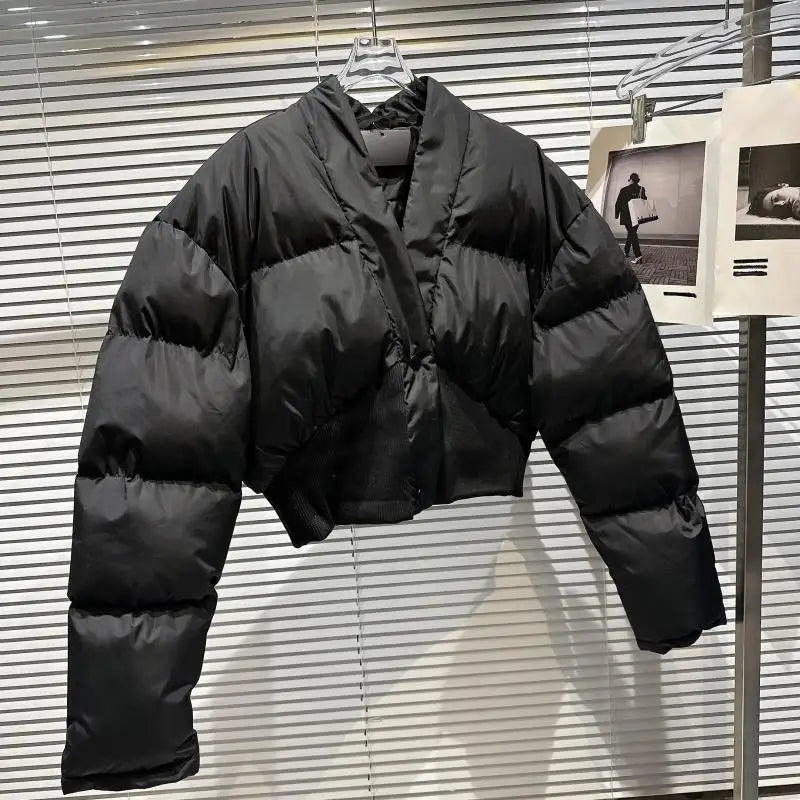 Deep V Cotton Puffer Jackets