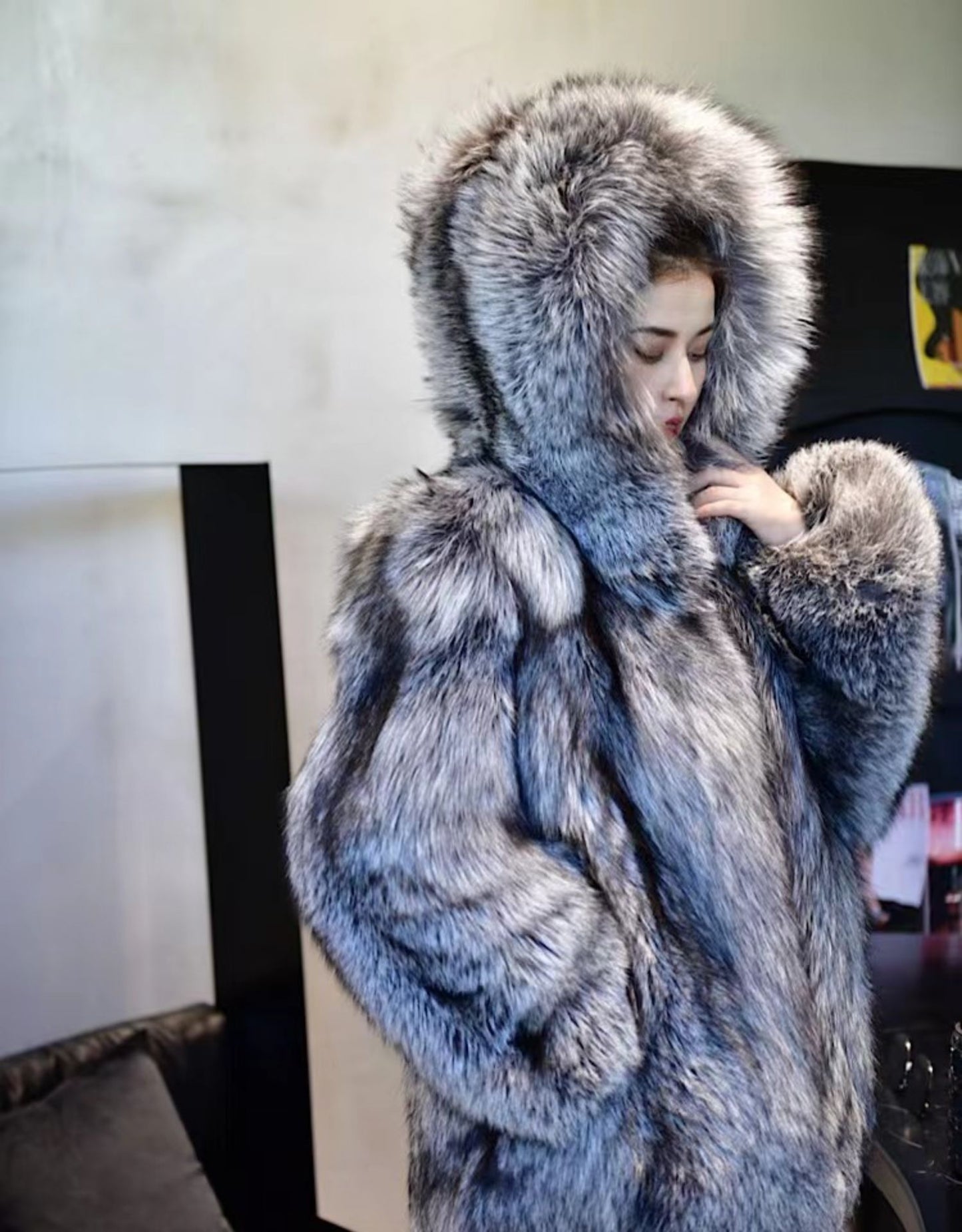 Real Fur Hooded Full Pelt Coats