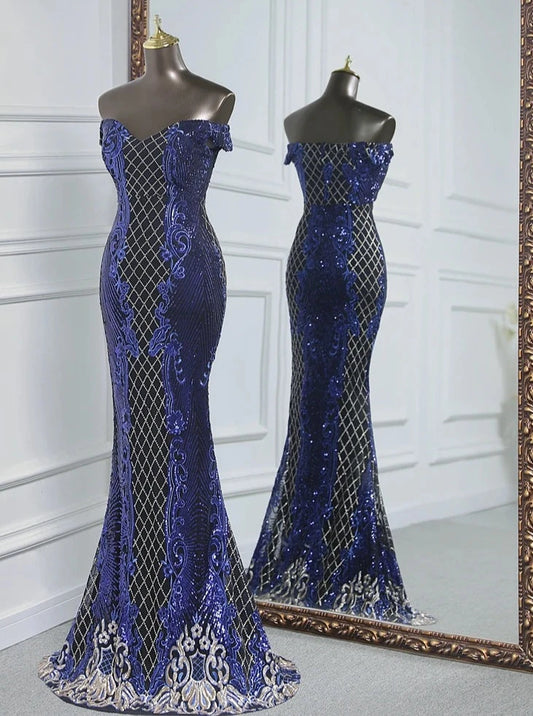 Sequin Pattern Sleeveless Floor-Length Dresses