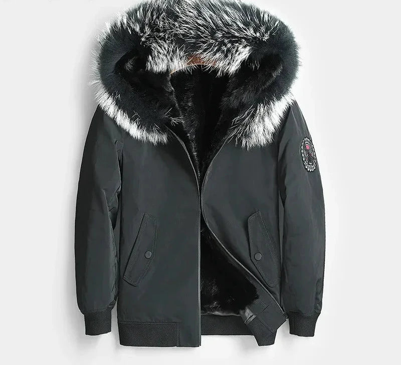 Real Mink Fur Lining Fur Coat Parka