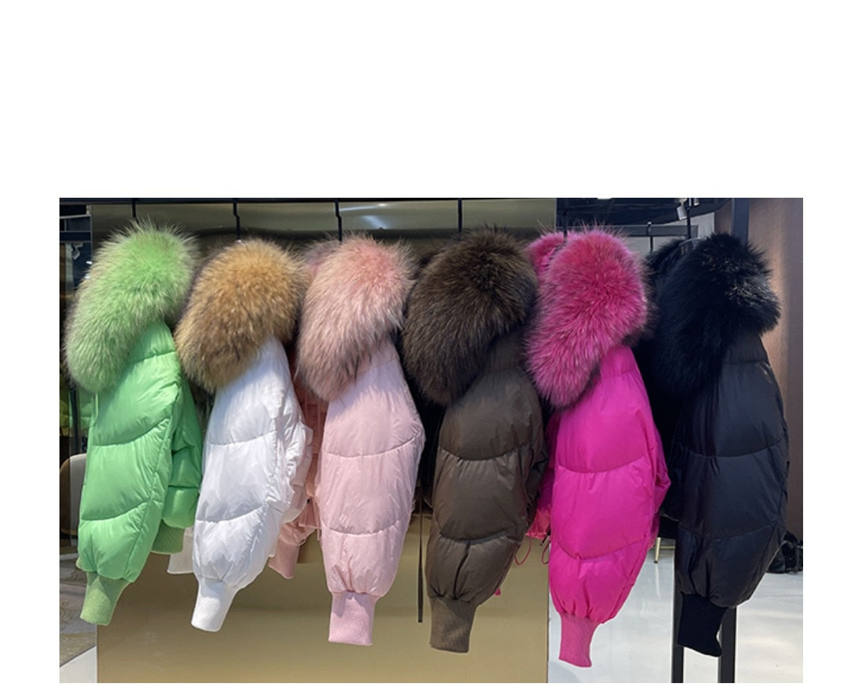 Real Fur Loose Duck Down Puffer Coats