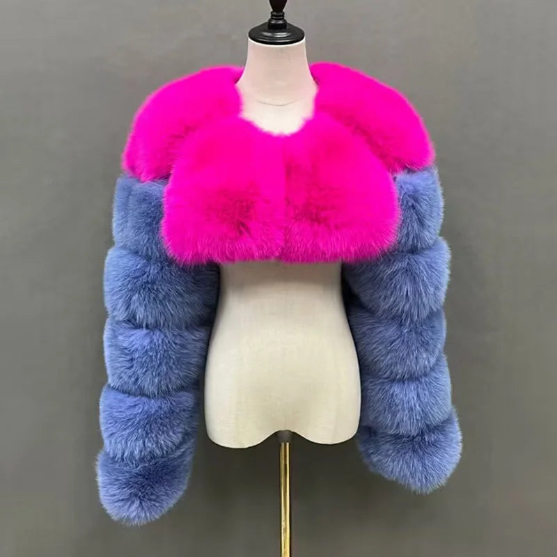 Cropped Real Fox Fur Coats