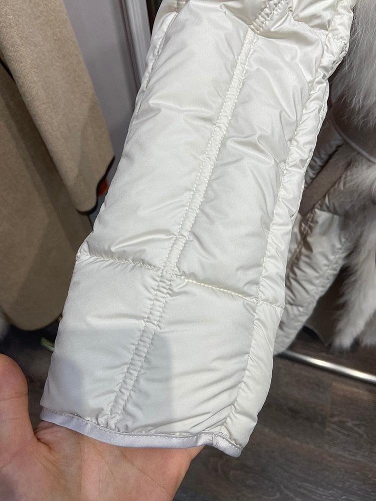 Real Fur Big Collar Goose Down Puffer Coats