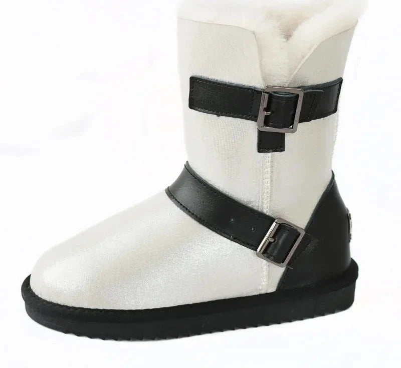 Genuine Leather Suede Wool Snow Boots