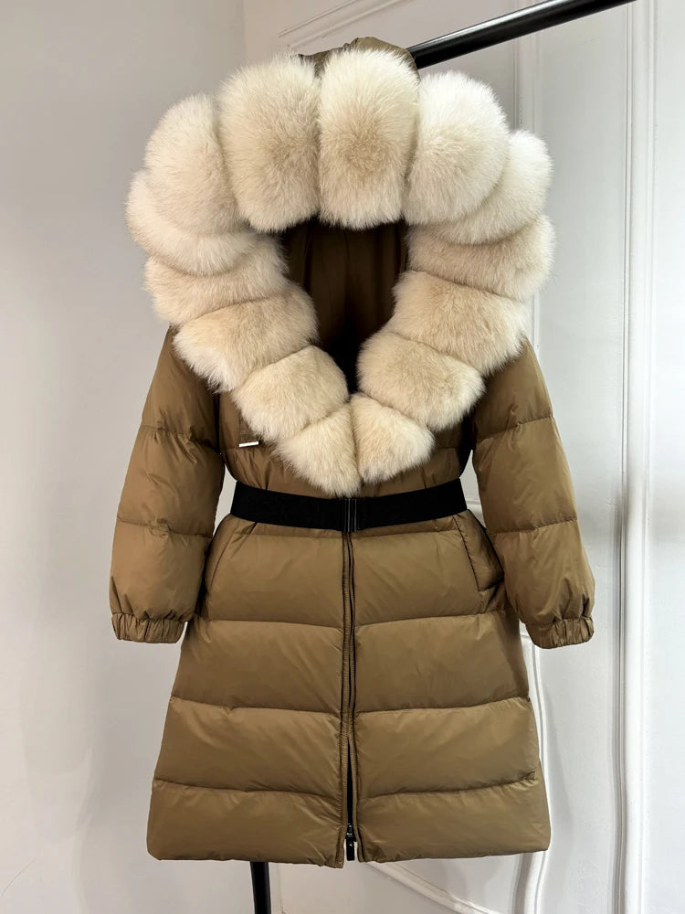 Real Fur Hooded Parka Duck Down Puffer Jackets