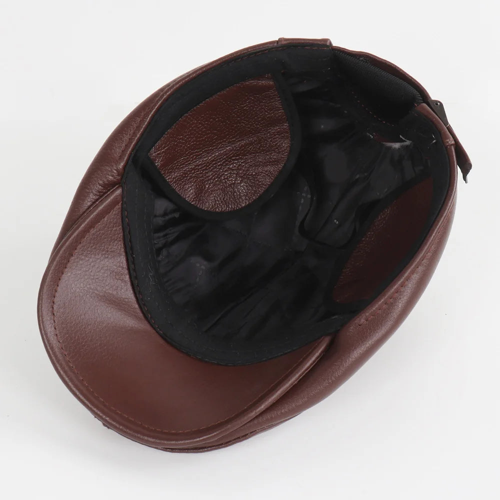 Classic Genuine Leather Cap Ear Protection