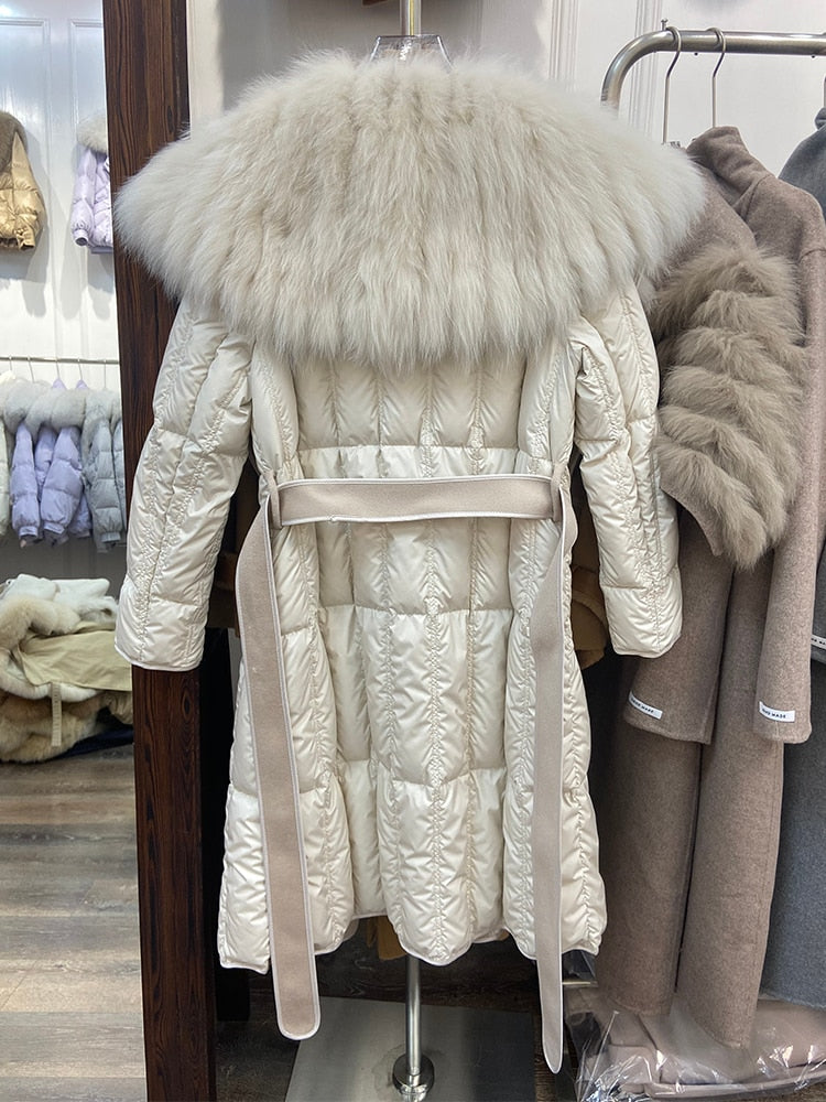 Real Fur Big Collar Goose Down Puffer Coats