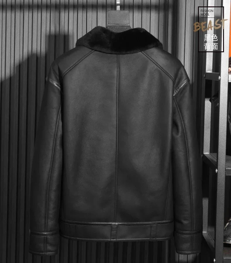 Genuine Leather Jackets Real Lamb Fur