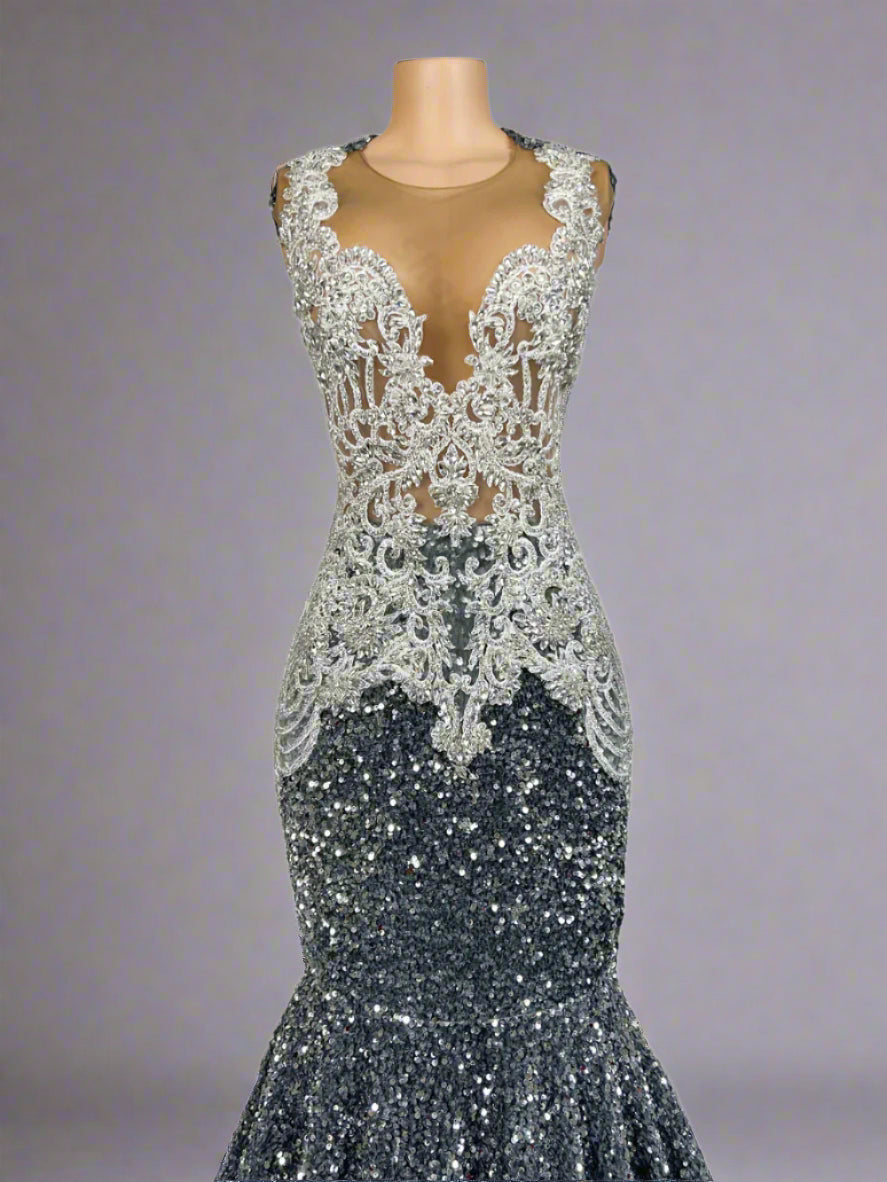 Beaded Crystal Sparkly Sequin Mermaid Gowns