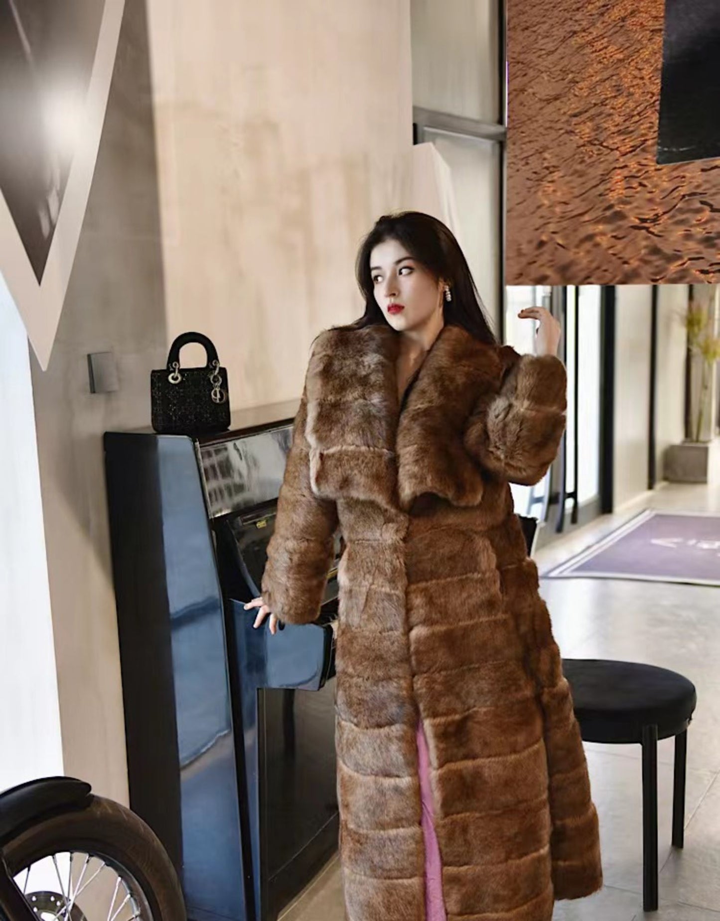 Real Fur Coats X-Long Big Collar Fold