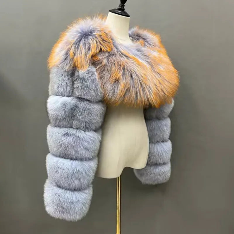 Cropped Real Fox Fur Coats