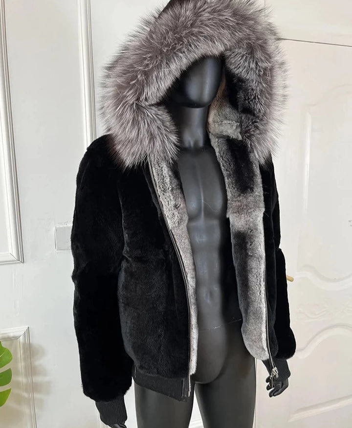 Real Fur Coat Chilla Style Rabbit Fur Parka