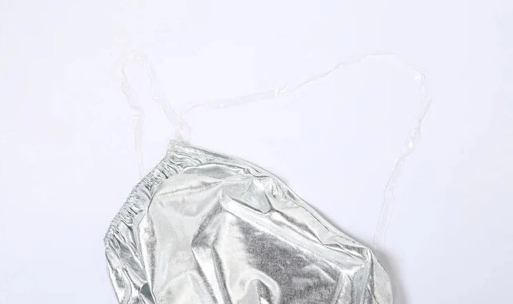 Silver One Shoulder Irregular Maxi Dress