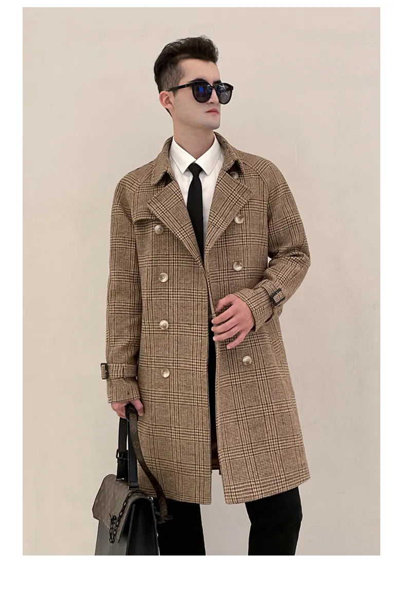 Classic Wool Plaid Coats & Detachable Down Vest