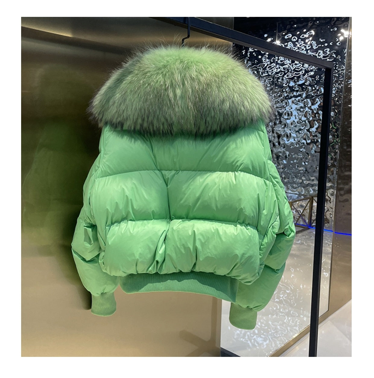 Real Fur Loose Duck Down Puffer Coats