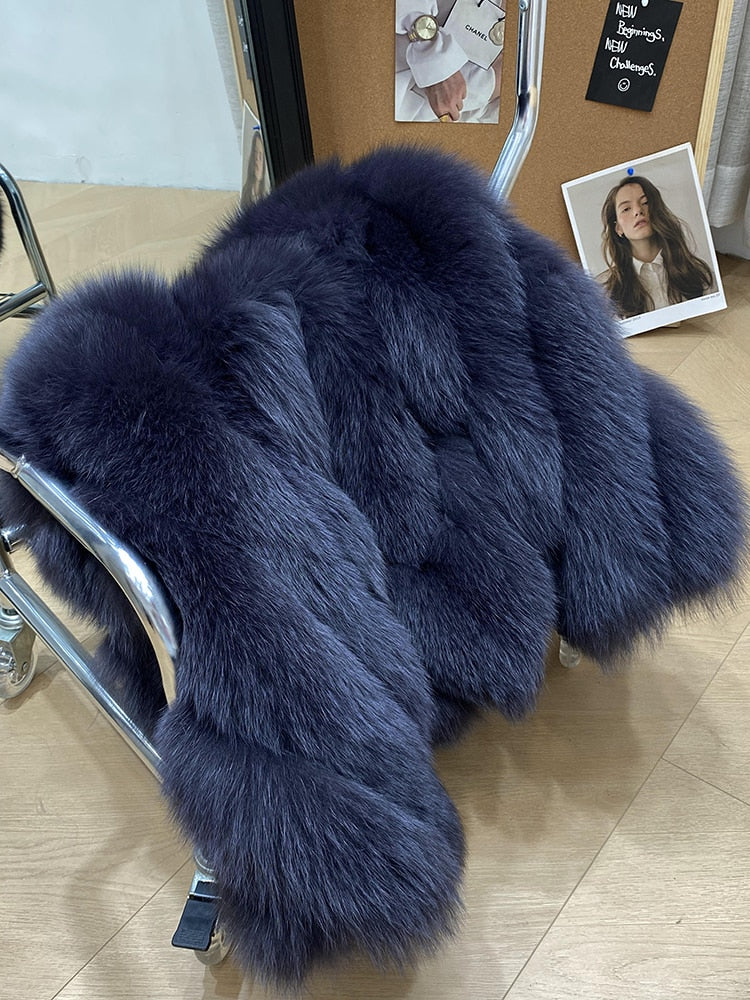 Luxury Pattern Real Fur Coats