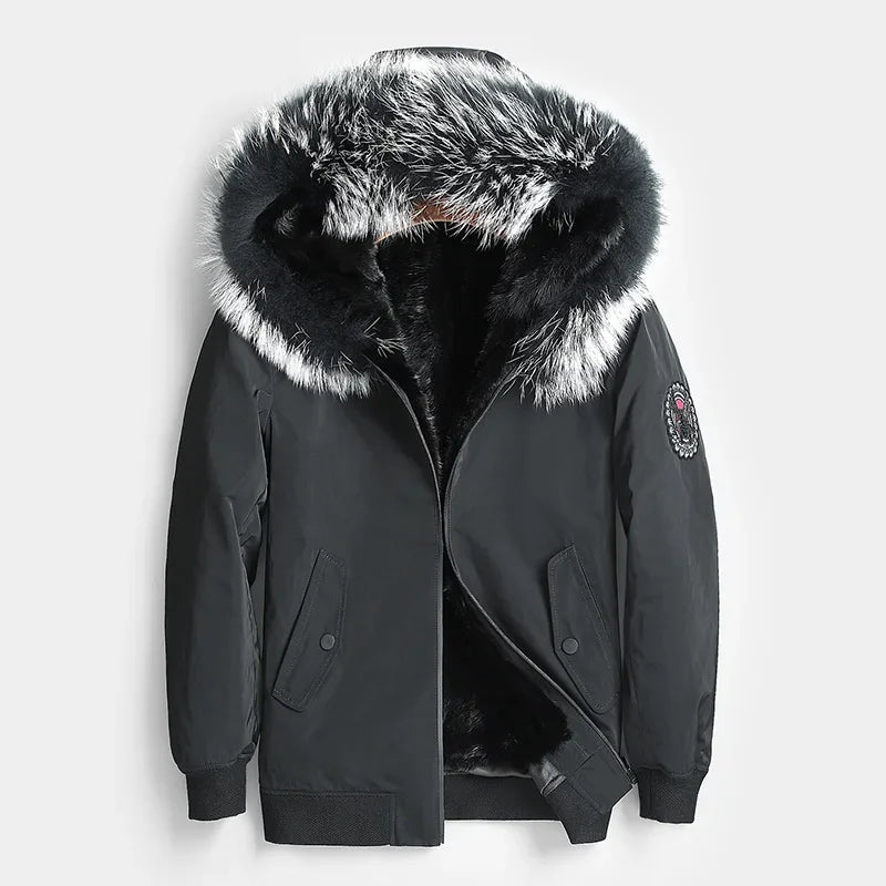 Real Mink Fur Lining Fur Coat Parka