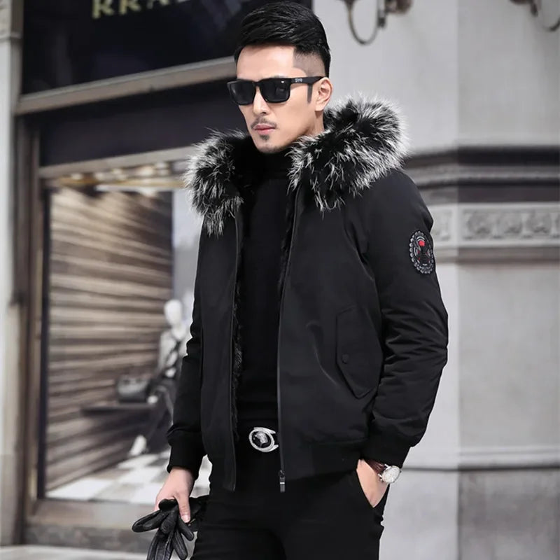 Real Mink Fur Lining Fur Coat Parka