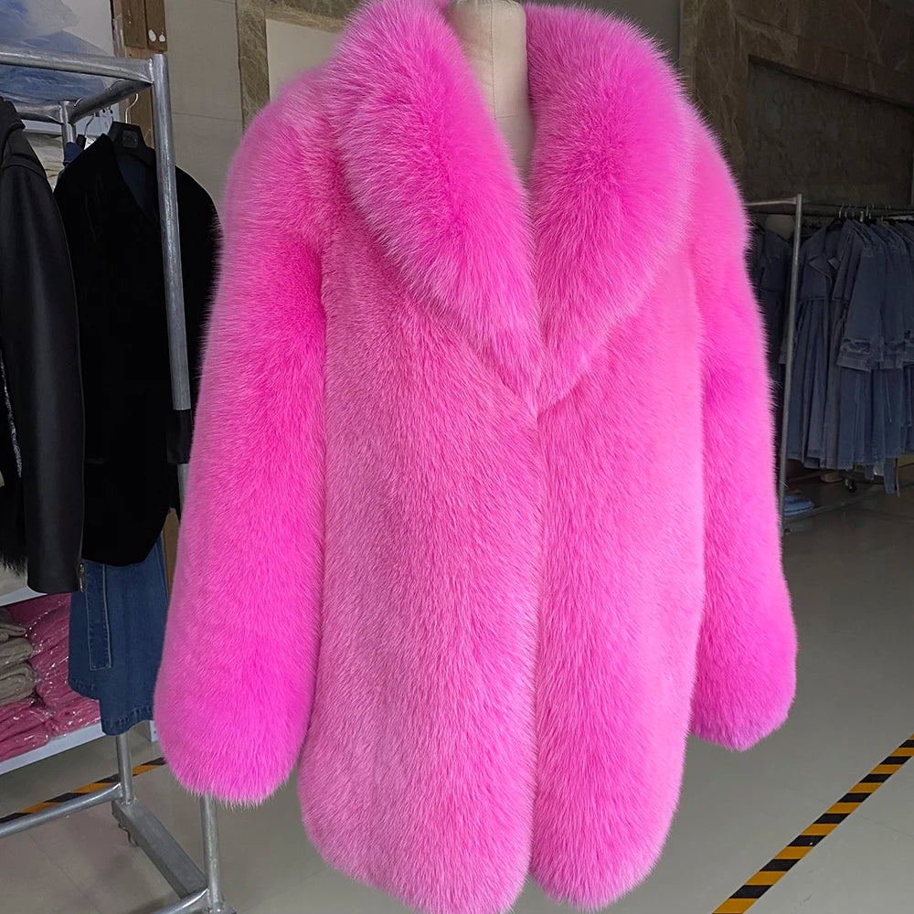 Real Fox Fur Coats Mid Length