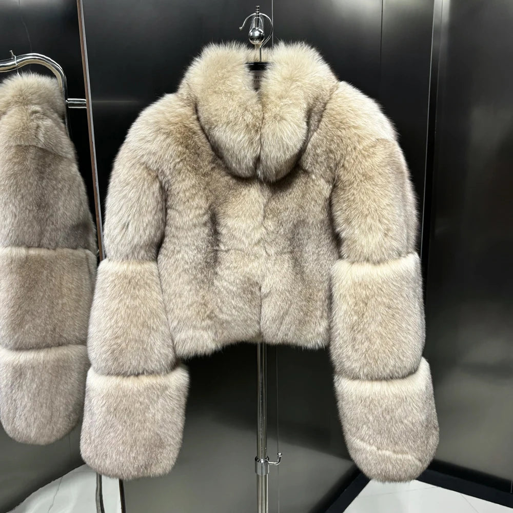 Cropped Real Fox Fur Coats