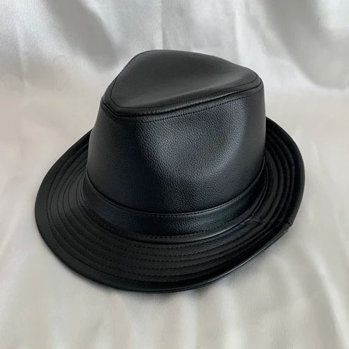 Genuine Leather Fedora Hat