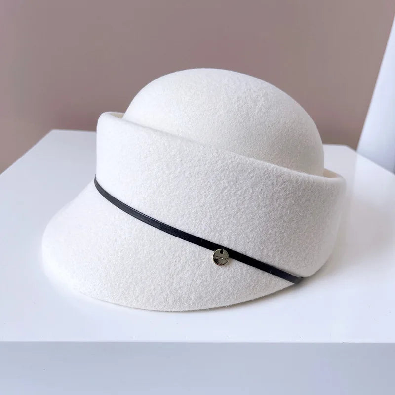 Elegant Dome Wool Equestrian Hat Vintage Style