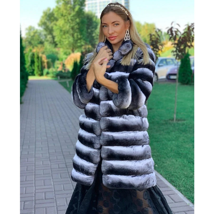 Collection of Chinchilla Style Rex Rabbit Fur Coat Vest