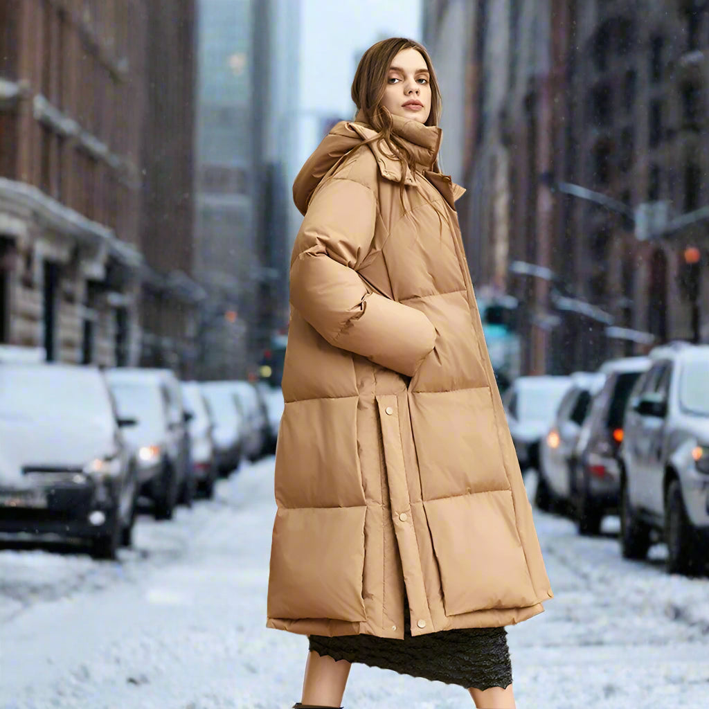 X Long Hooded Cotton Down Puffer Coats