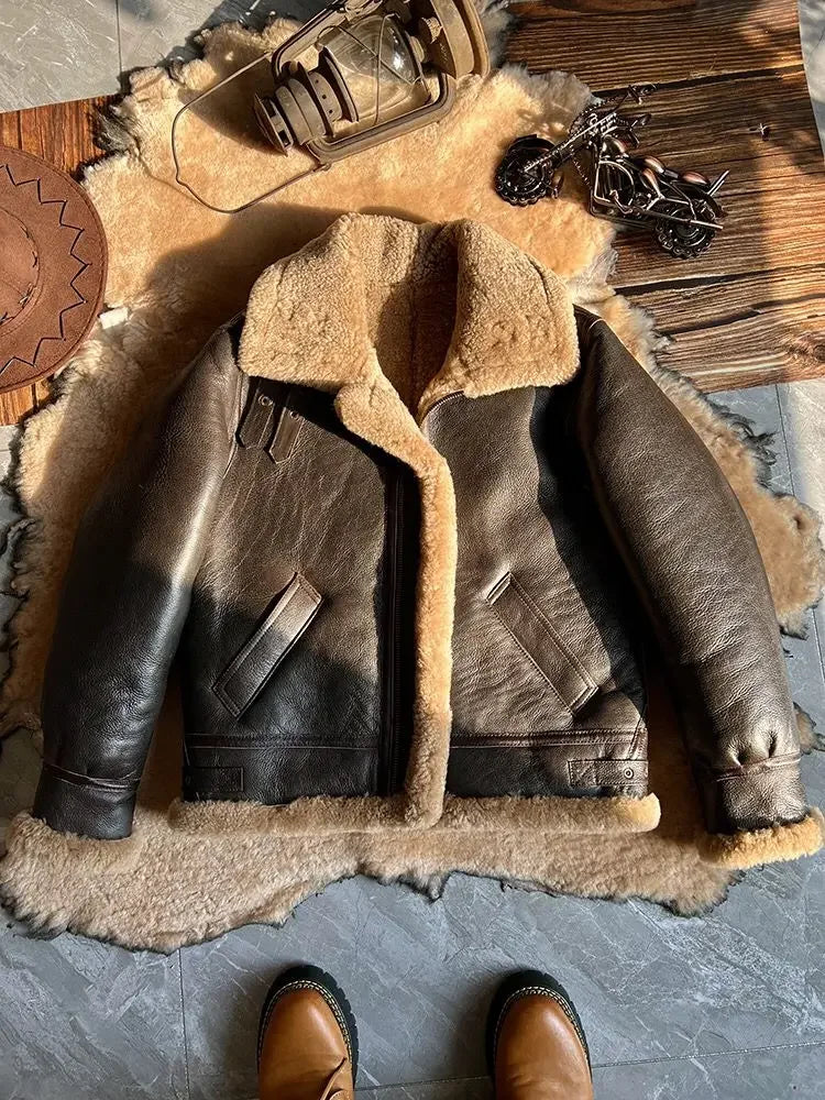 Genuine Leather Coats Shearling Liner