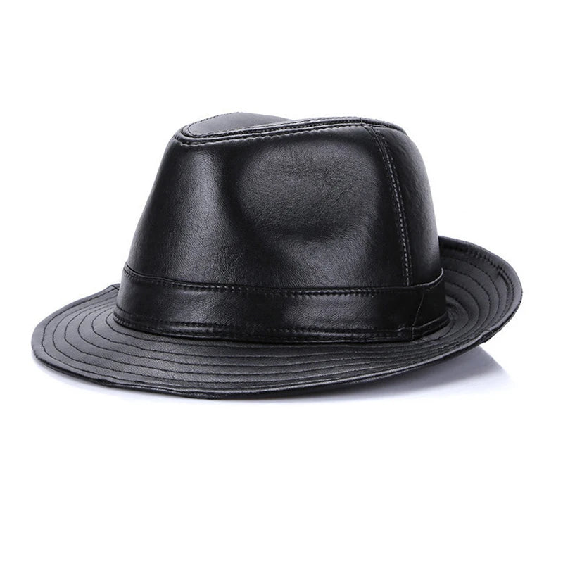 Genuine Leather Fedora Hat