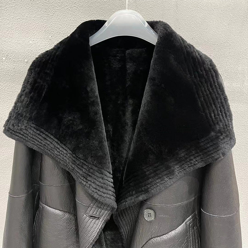 Genuine Leather Jackets Black Shearling Coats