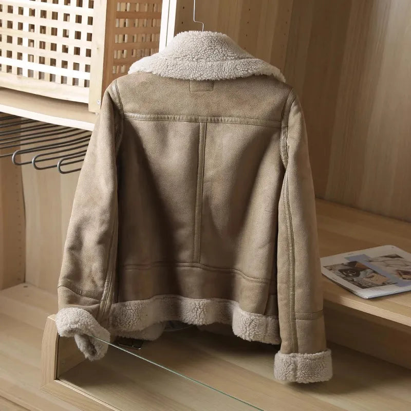 Moto PU Leather Coats Faux Fur