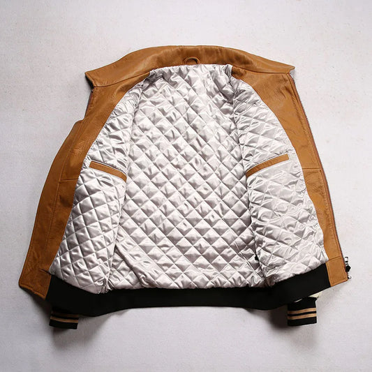 Genuine Leather Coats Letterman Style