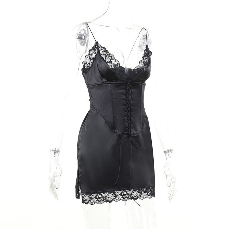 Corset Lace Strap Sleeveless Mini Dresses