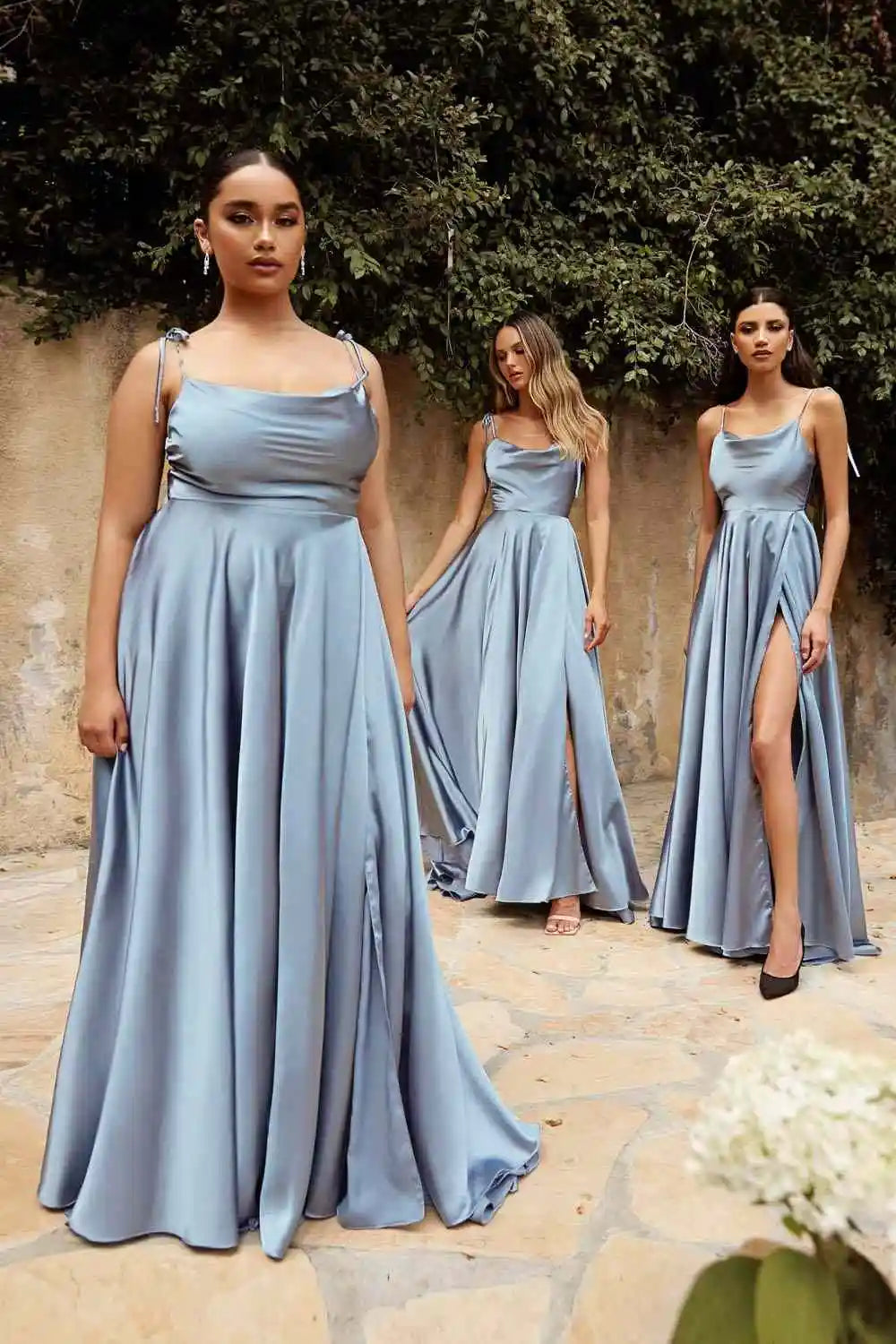 Sleeveless High Slit Floor-Length Dresses