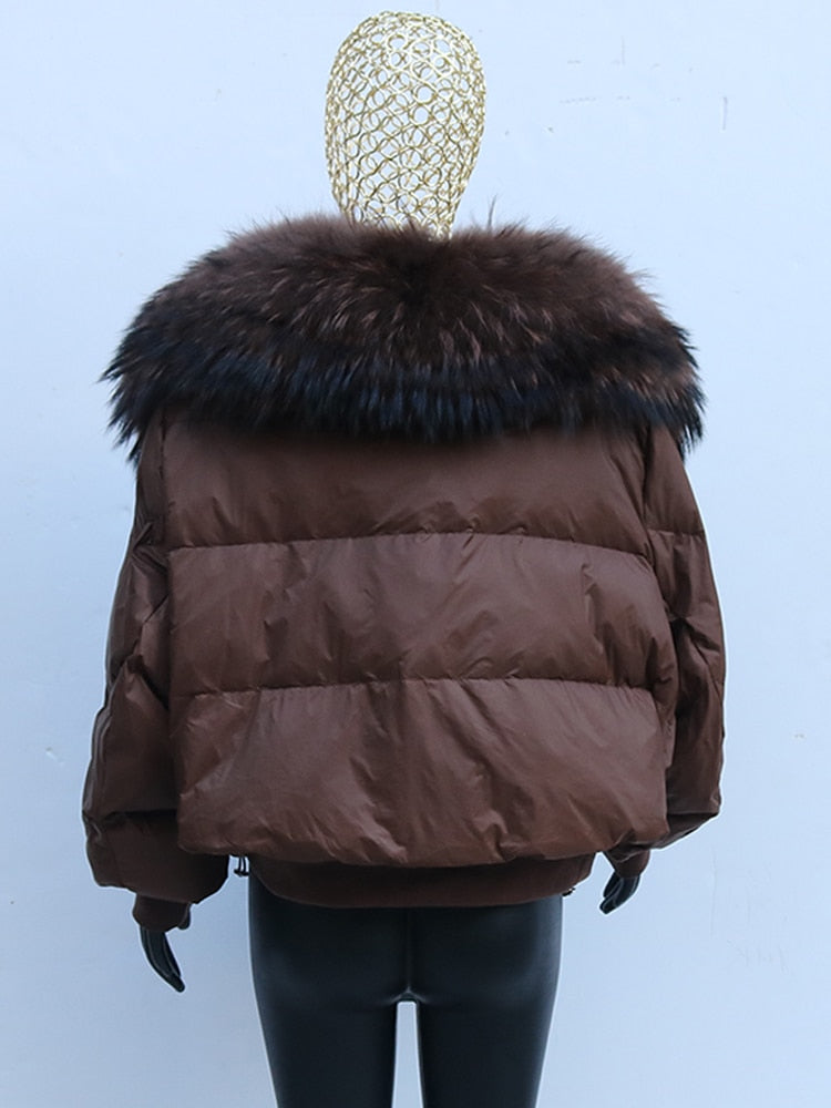 Real Fur Loose Duck Down Puffer Coats