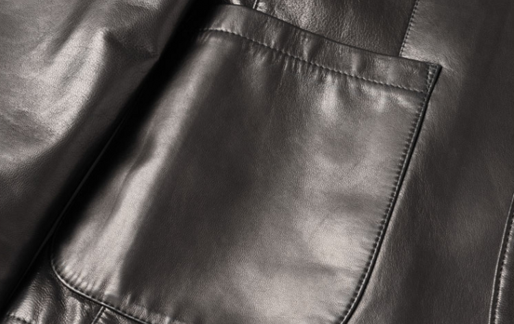 Genuine Leather Blazer Single Breasted Slim Fit