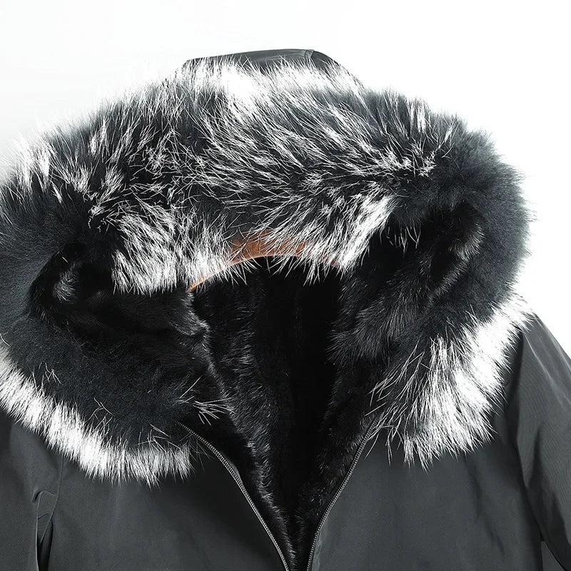 Real Mink Fur Lining Fur Coat Parka