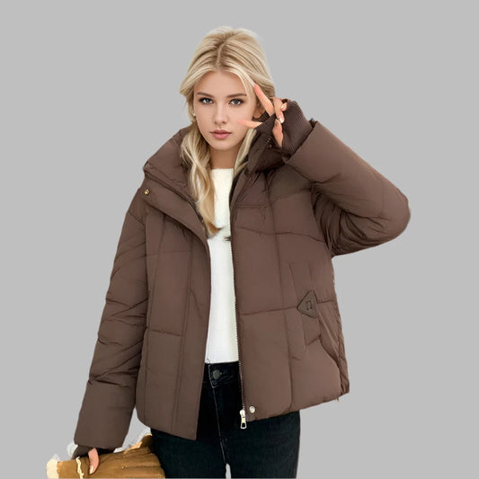 Large Pocket Hooded Short Puffer Jackets