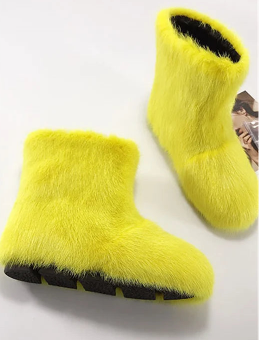 Real Mink Fur Boots Snow Boots