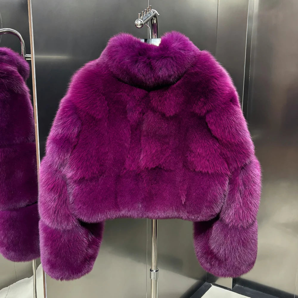 Cropped Real Fox Fur Coats