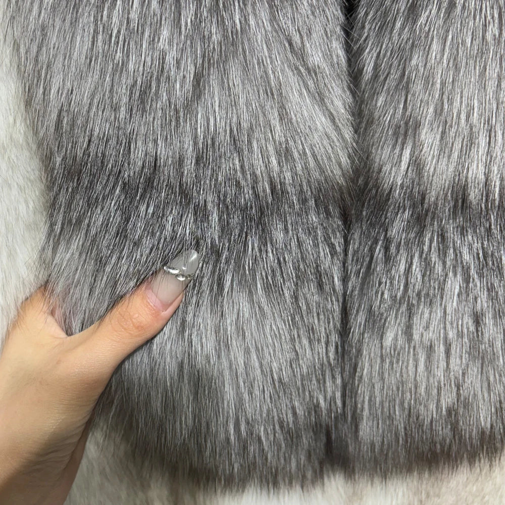 Thick Long Collar Real Fox Fur Coats