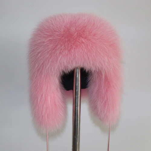 Natural Fur Bomber Has Genuine Real Fur Caps