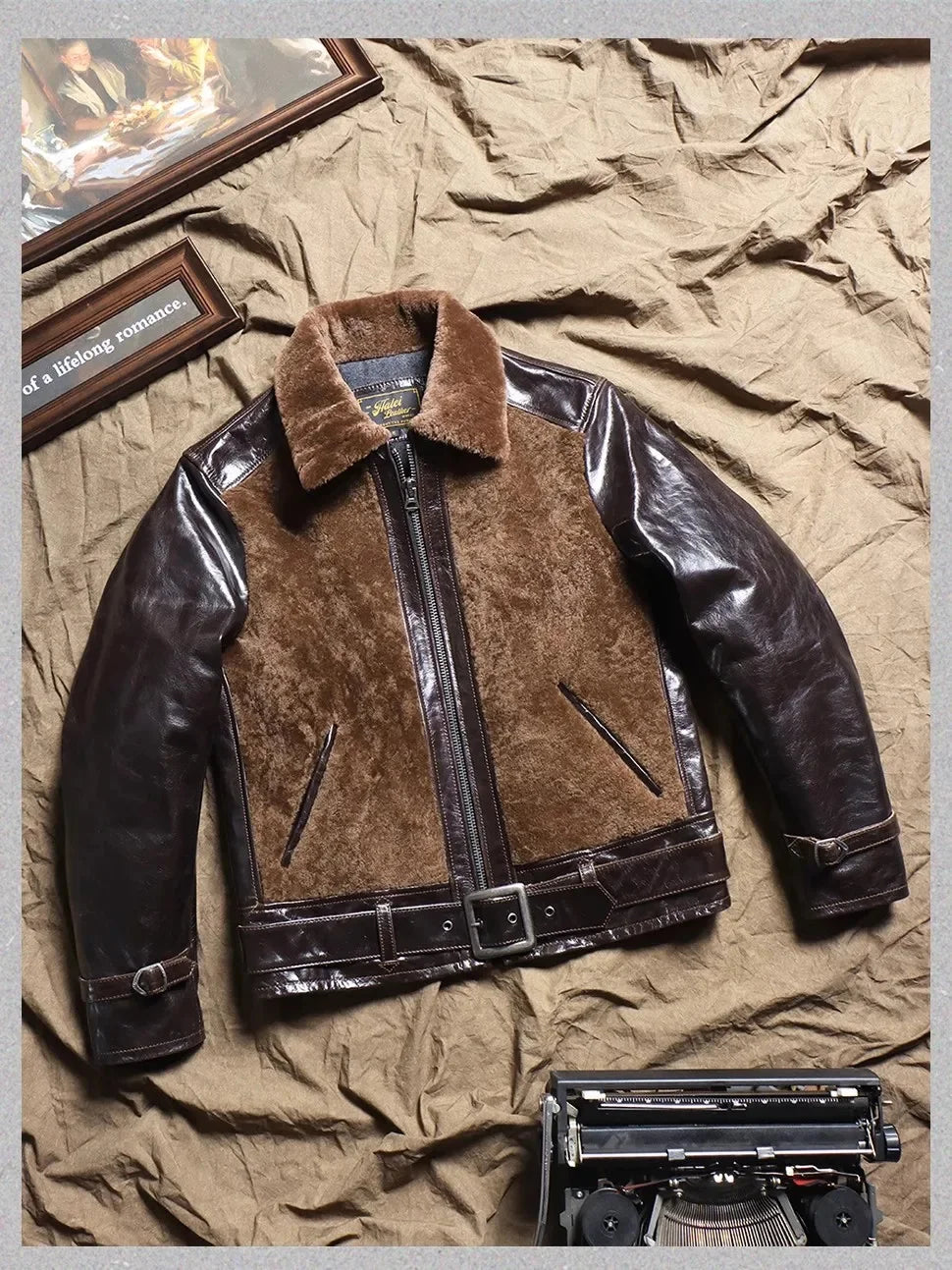 Genuine Leather Jacket Real Outer Wool Fur