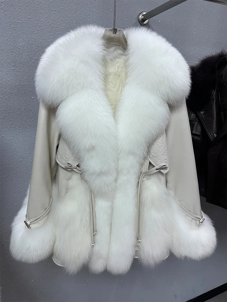 Genuine Leather Coats Real Fur Goose Down